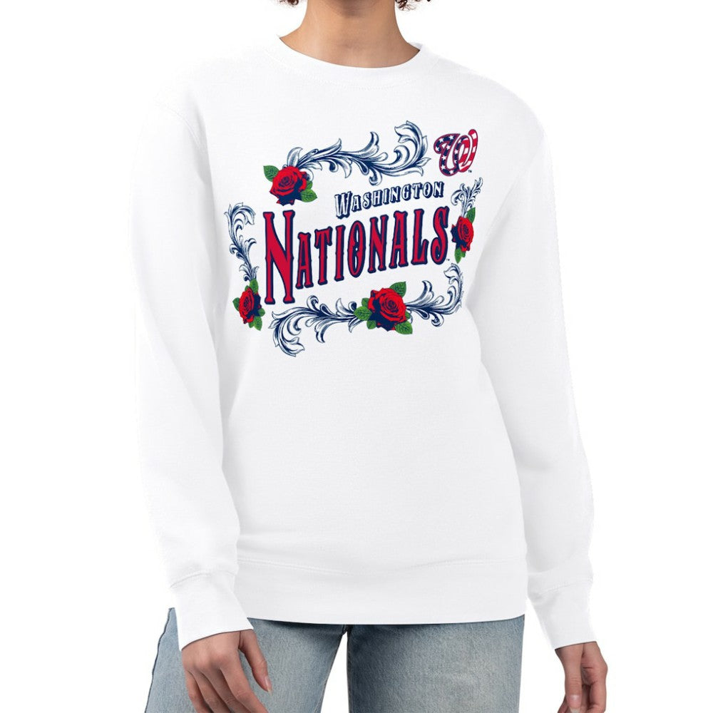 Washington Nationals G-III 4Her by Carl Banks Women's Retro Roses Fleece Pullover Sweatshirt | MLB Near me