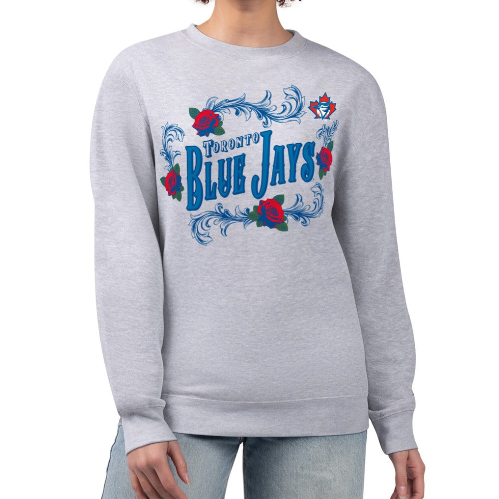 Toronto Blue Jays G-III 4Her by Carl Banks Women's Retro Roses Fleece Pullover Sweatshirt | MLB Outlet