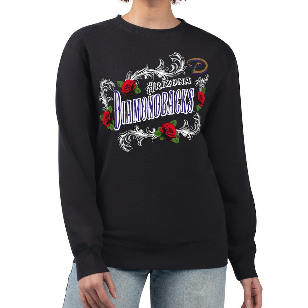 Arizona Diamondbacks G-III 4Her by Carl Banks Women's Retro Roses Fleece Pullover Sweatshirt | MLB Sale