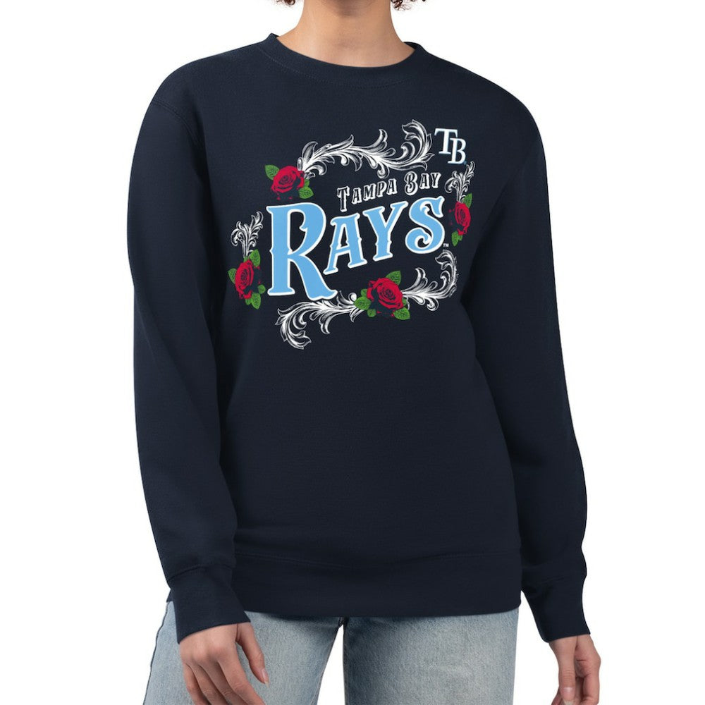Tampa Bay Rays G-III 4Her by Carl Banks Women's Retro Roses Fleece Pullover Sweatshirt | MLB Near me