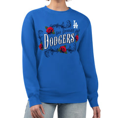 Los Angeles Dodgers G-III 4Her by Carl Banks Women's Retro Roses Fleece Pullover Sweatshirt | MLB US