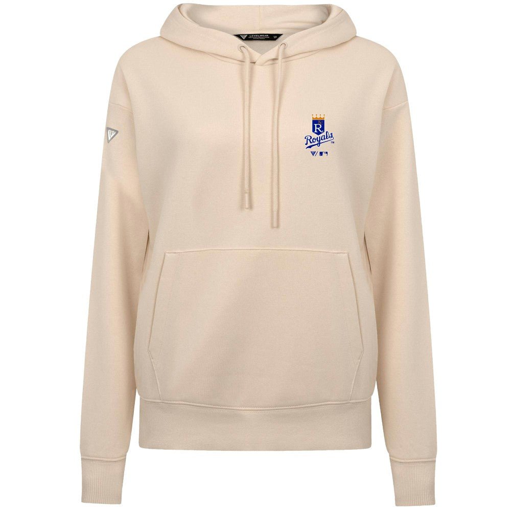 Kansas City Royals Levelwear Women's Cooperstown Collection Adorn Core Logo Pullover Hoodie | MLB On Sale
