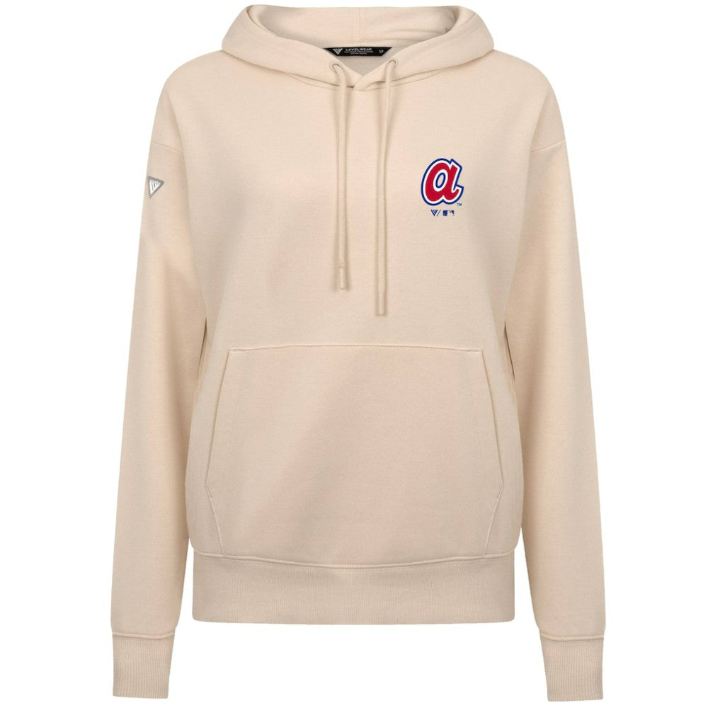 Atlanta Braves Levelwear Women's Cooperstown Collection Adorn Core Logo Pullover Hoodie | MLB Near me