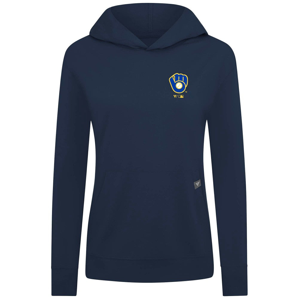 Milwaukee Brewers Levelwear Women's Cooperstown Collection Relay Core Logo Pullover Hoodie | MLB Outlet
