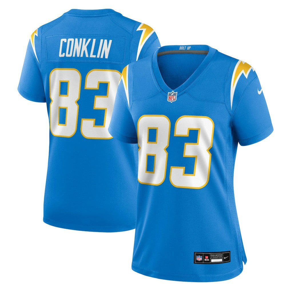 Tyler Conklin Los Angeles Chargers Women's Team Game Jersey - Powder Blue