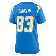 Tyler Conklin Los Angeles Chargers Women's Team Game Jersey - Powder Blue