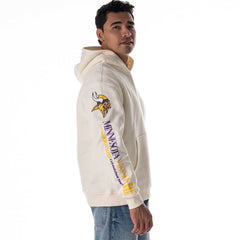 Minnesota Vikings  The Wild Collective Unisex Stacked Graphic Sleeve Fleece Hoodie