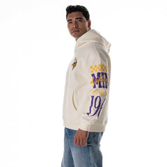 Minnesota Vikings  The Wild Collective Unisex Stacked Graphic Sleeve Fleece Hoodie