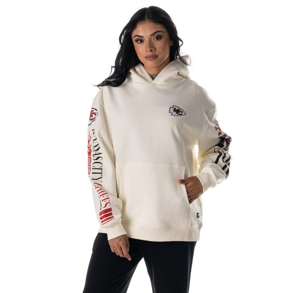 Kansas City Chiefs  The Wild Collective Unisex Stacked Graphic Sleeve Fleece Hoodie