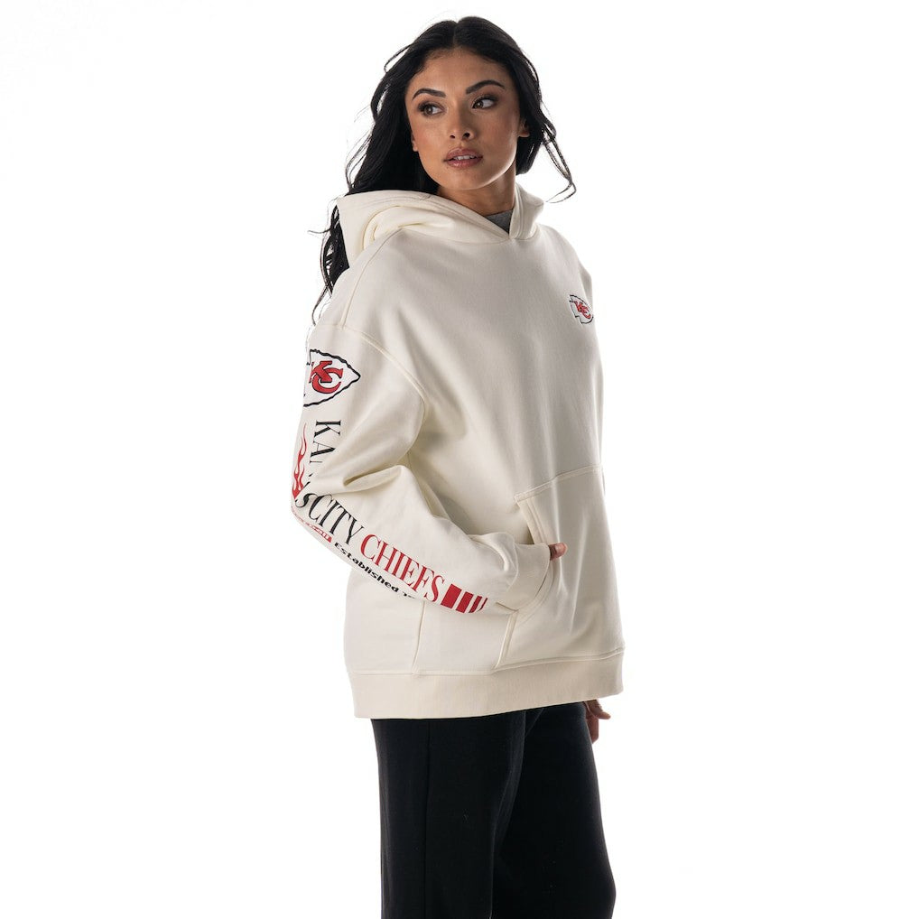 Kansas City Chiefs  The Wild Collective Unisex Stacked Graphic Sleeve Fleece Hoodie