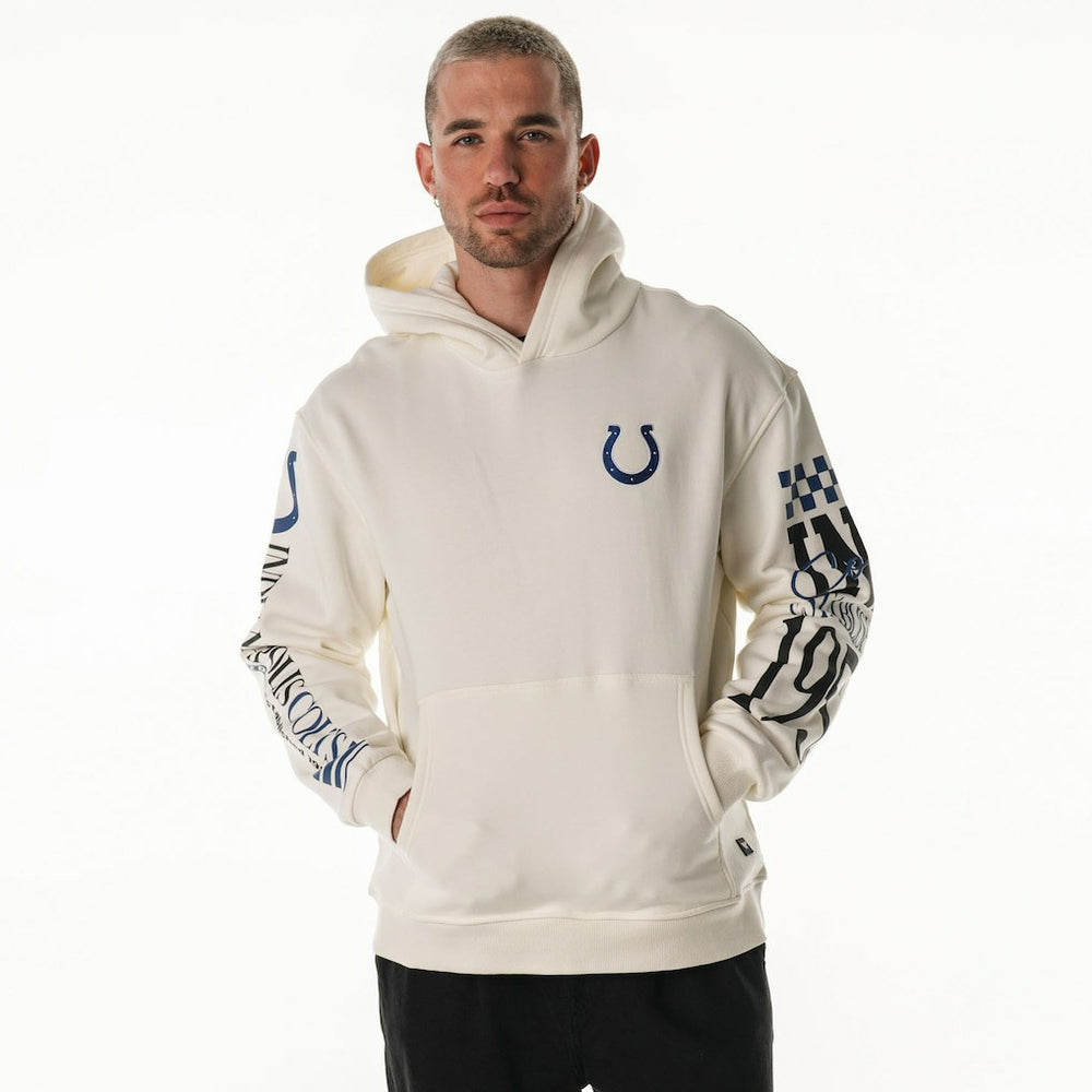 Indianapolis Colts  The Wild Collective Unisex Stacked Graphic Sleeve Fleece Hoodie