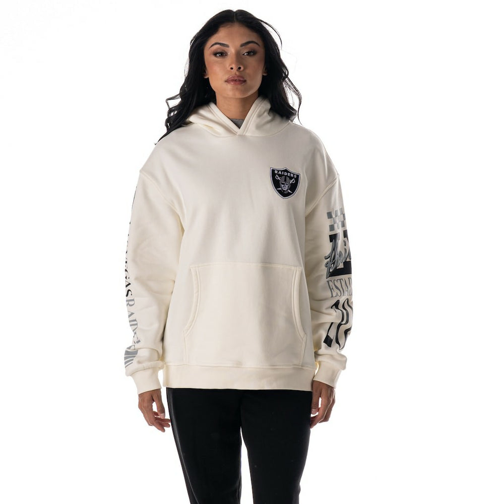 Las Vegas Raiders  The Wild Collective Unisex Stacked Graphic Sleeve Fleece Hoodie