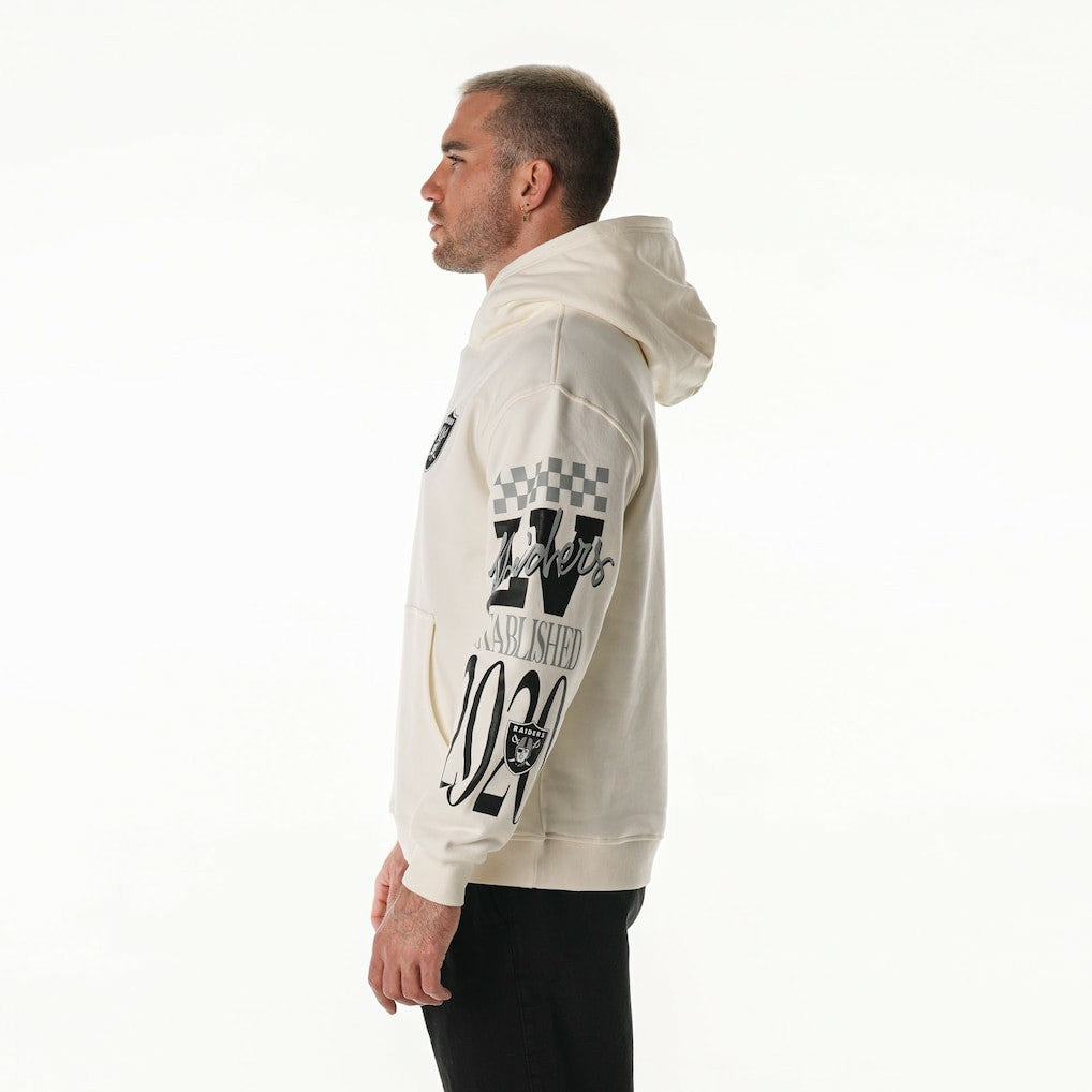Las Vegas Raiders  The Wild Collective Unisex Stacked Graphic Sleeve Fleece Hoodie