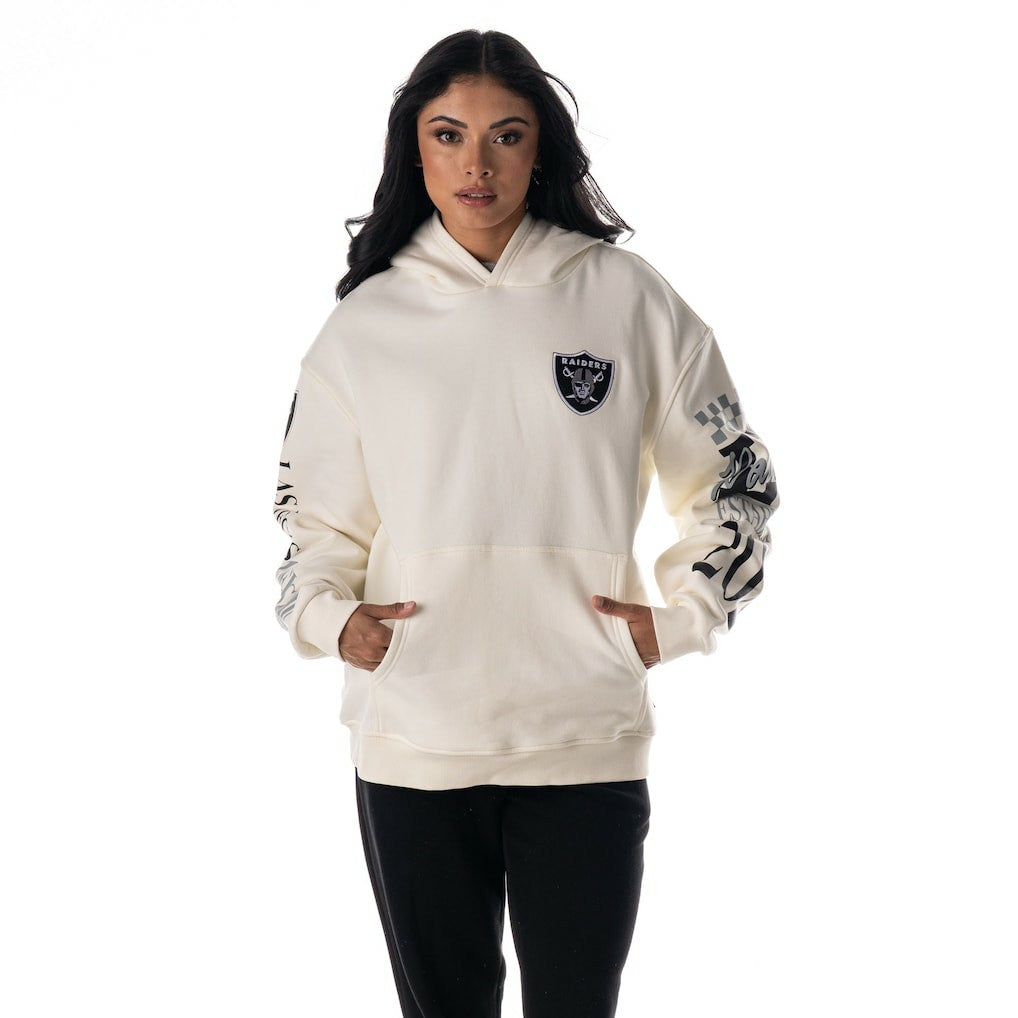 Las Vegas Raiders  The Wild Collective Unisex Stacked Graphic Sleeve Fleece Hoodie