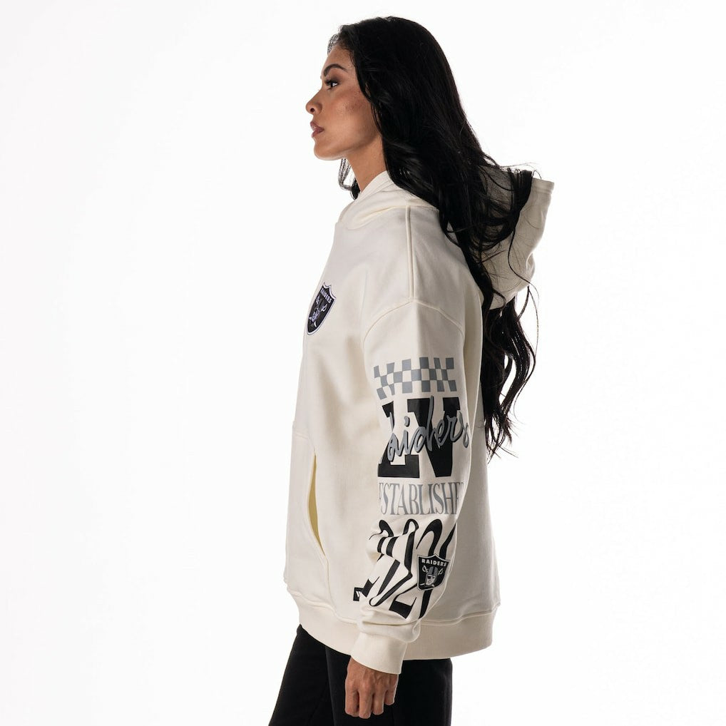 Las Vegas Raiders  The Wild Collective Unisex Stacked Graphic Sleeve Fleece Hoodie