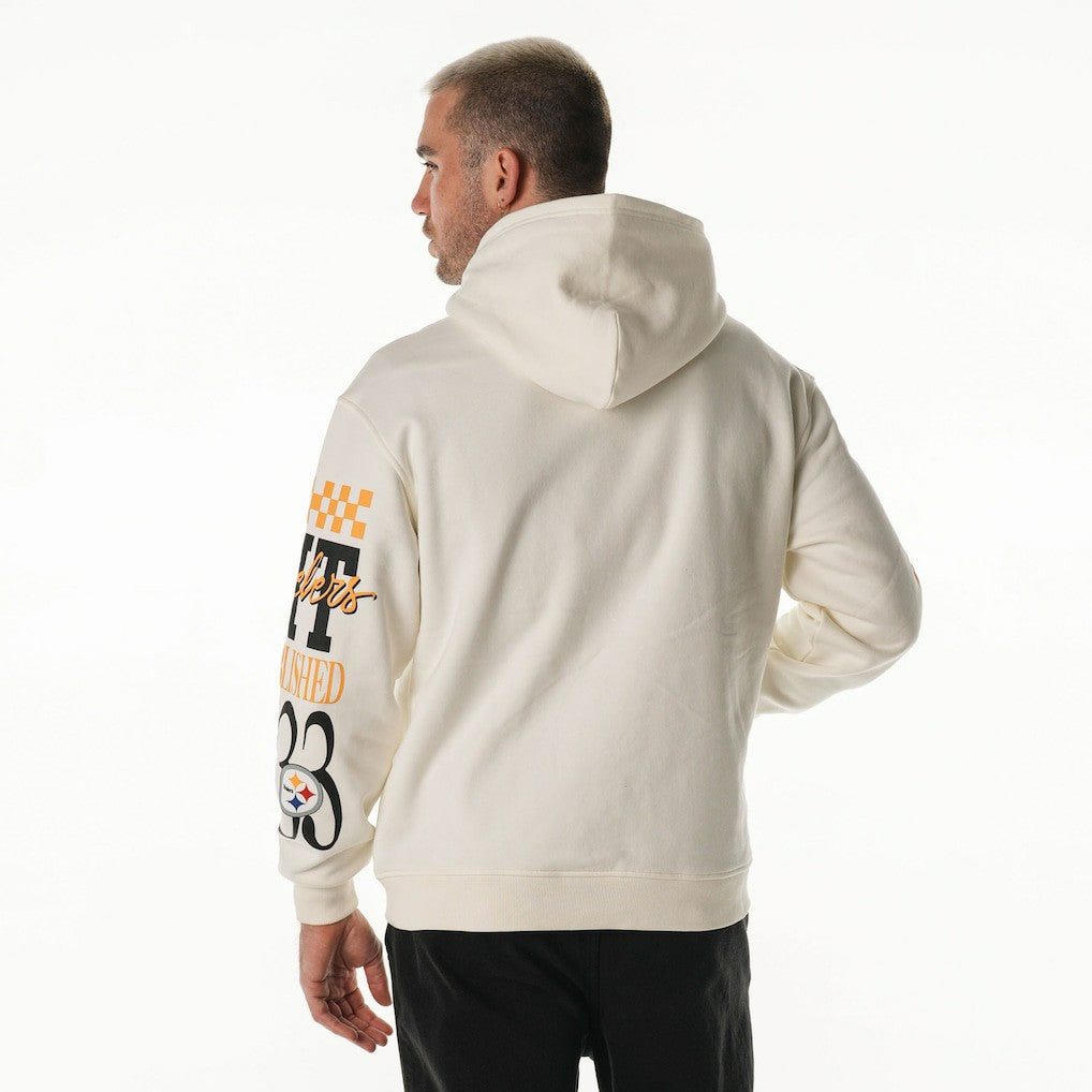 Pittsburgh Steelers  The Wild Collective Unisex Stacked Graphic Sleeve Fleece Hoodie