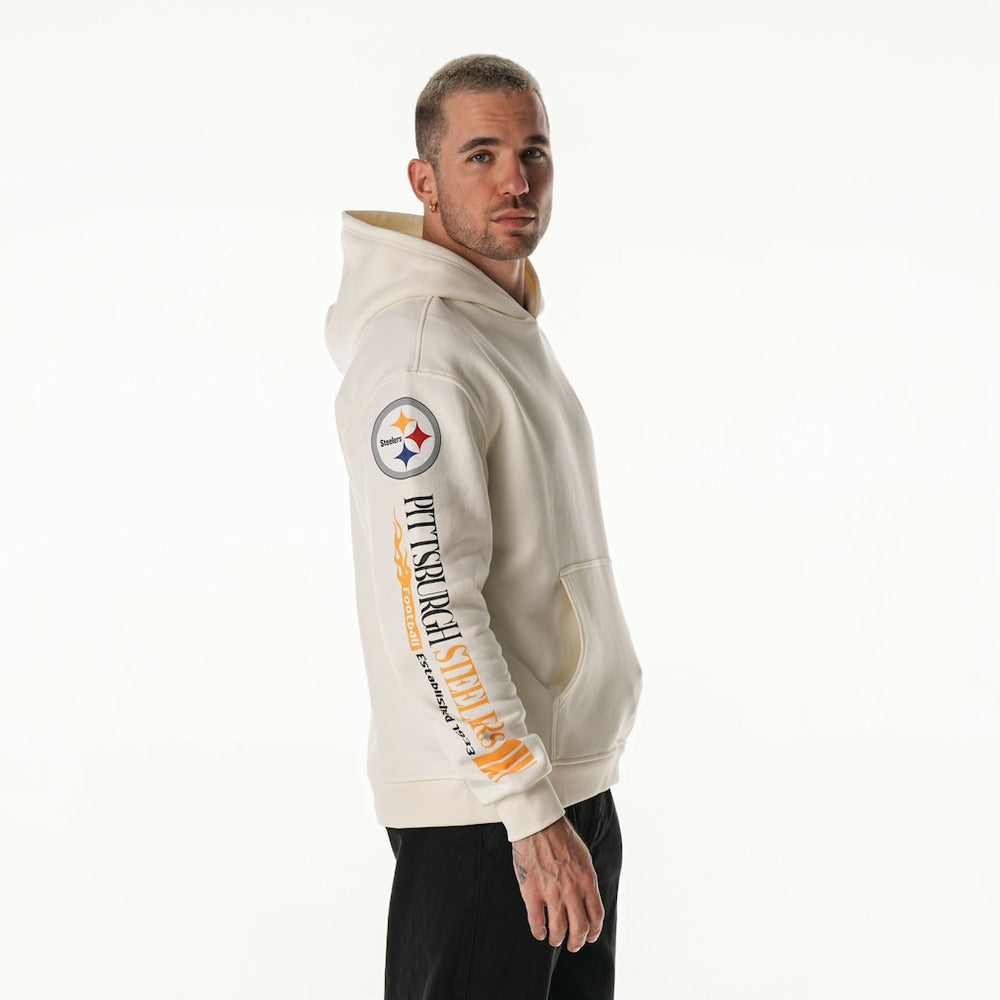 Pittsburgh Steelers  The Wild Collective Unisex Stacked Graphic Sleeve Fleece Hoodie