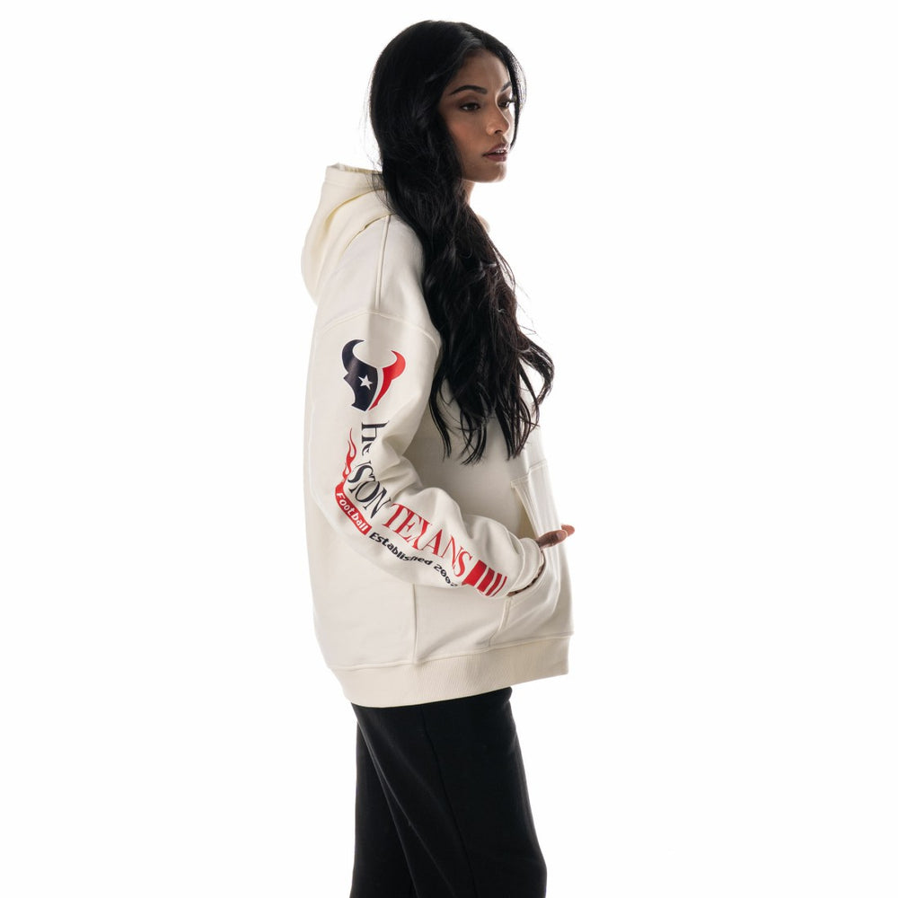 Houston Texans  The Wild Collective Unisex Stacked Graphic Sleeve Fleece Hoodie