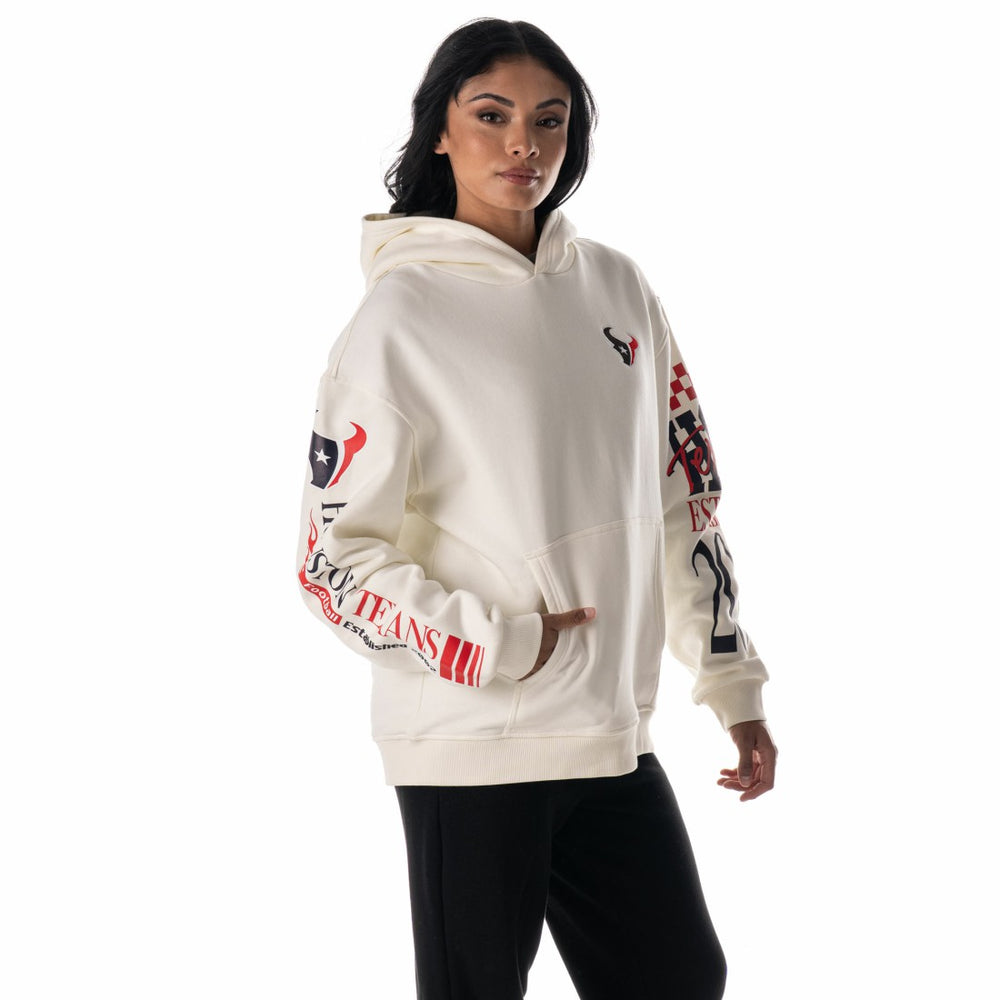 Houston Texans  The Wild Collective Unisex Stacked Graphic Sleeve Fleece Hoodie