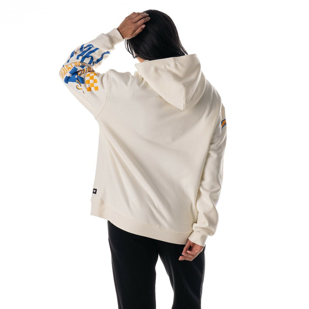 Los Angeles Chargers  The Wild Collective Unisex Stacked Graphic Sleeve Fleece Hoodie