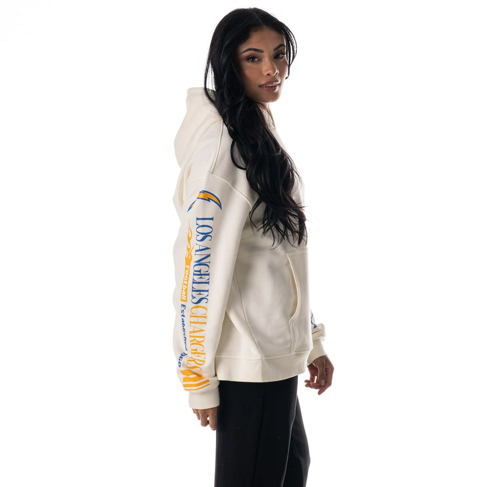 Los Angeles Chargers  The Wild Collective Unisex Stacked Graphic Sleeve Fleece Hoodie