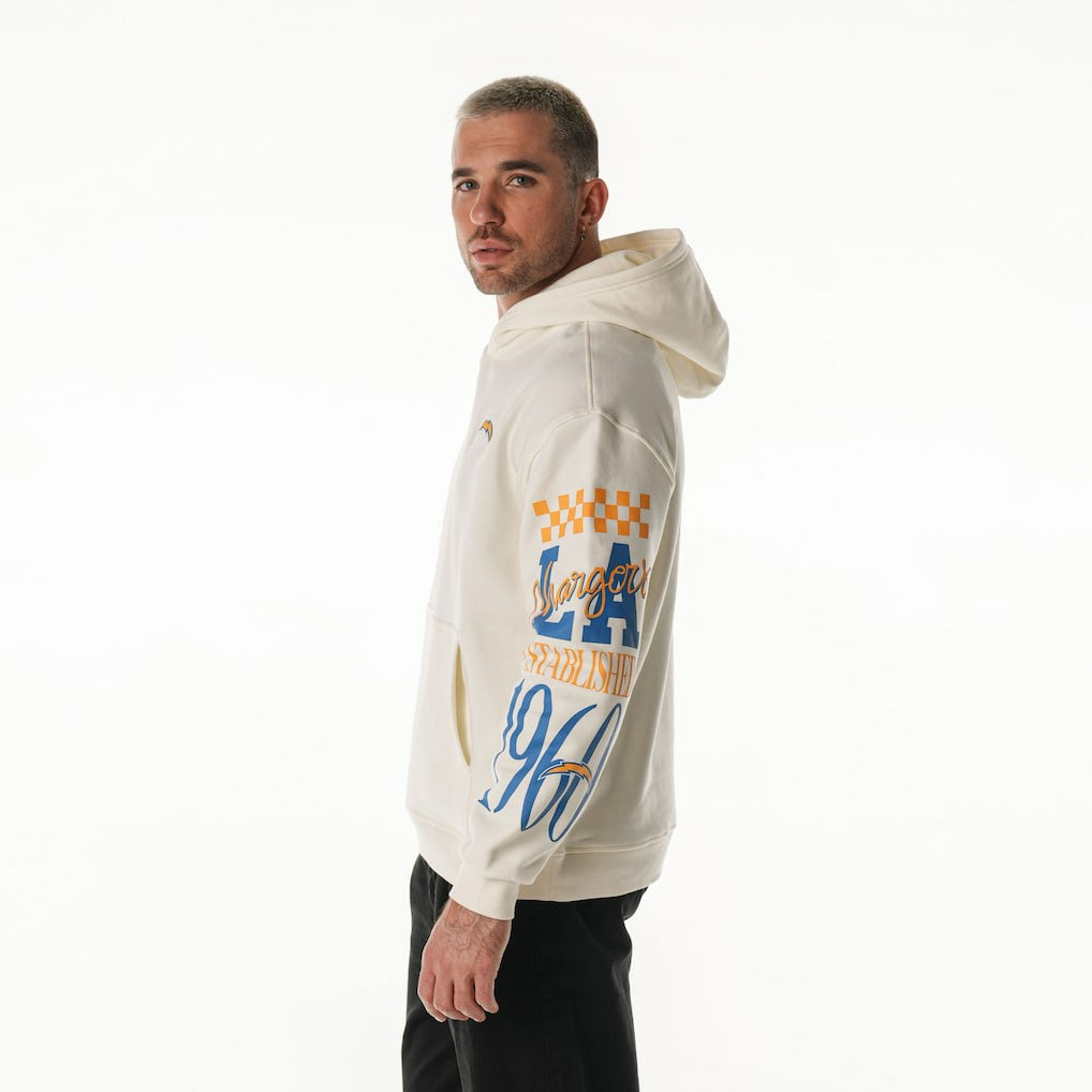 Los Angeles Chargers  The Wild Collective Unisex Stacked Graphic Sleeve Fleece Hoodie