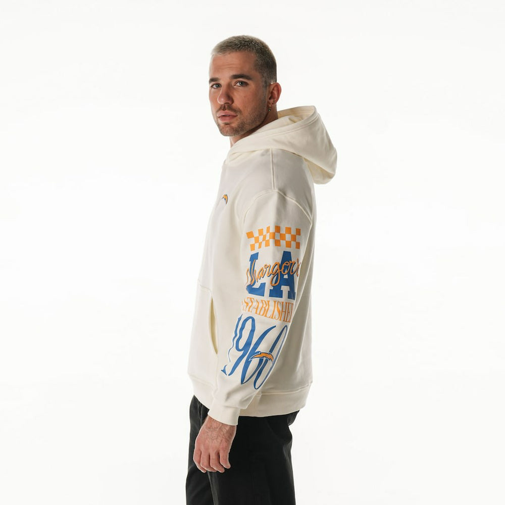 Los Angeles Chargers  The Wild Collective Unisex Stacked Graphic Sleeve Fleece Hoodie