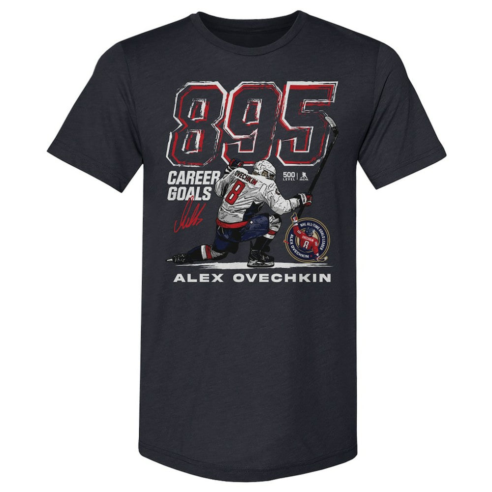 Alexander Ovechkin Washington Capitals 500 Level NHL All-Time Leading Goal Scorer Tri-Blend Grunge T-Shirt Outlet