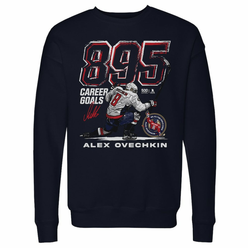 Alexander Ovechkin Washington Capitals 500 Level NHL All-Time Leading Goal Scorer Grunge Pullover Sweatshirt On Sale