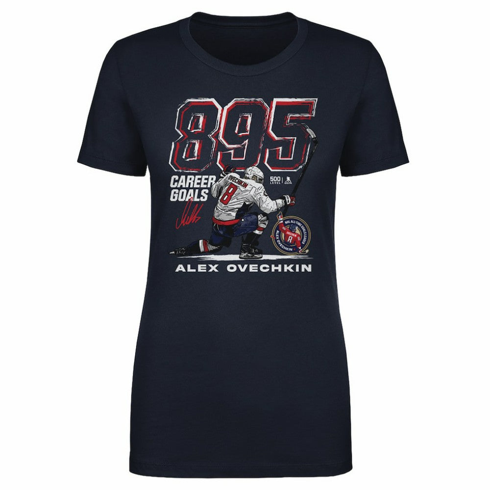 Alexander Ovechkin Washington Capitals 500 Level Women's NHL All-Time Leading Goal Scorer Grunge T-Shirt On Sale