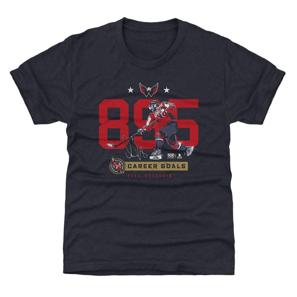 Alexander Ovechkin Washington Capitals 500 Level Youth NHL All-Time Leading Goal Scorer Number T-Shirt For Sale
