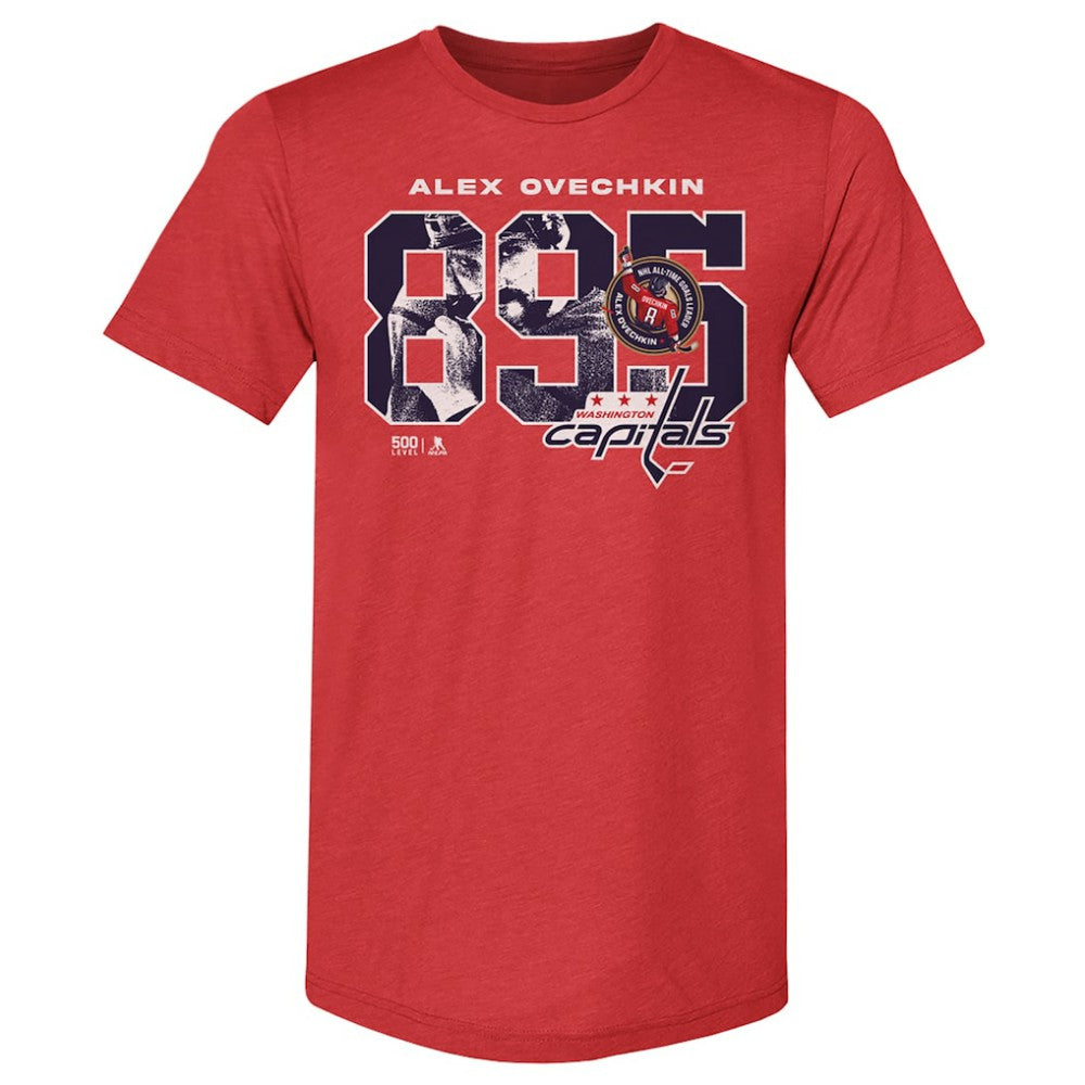 Alexander Ovechkin Washington Capitals 500 Level NHL All-Time Leading Goal Scorer Tri-Blend Overlay T-Shirt Discount