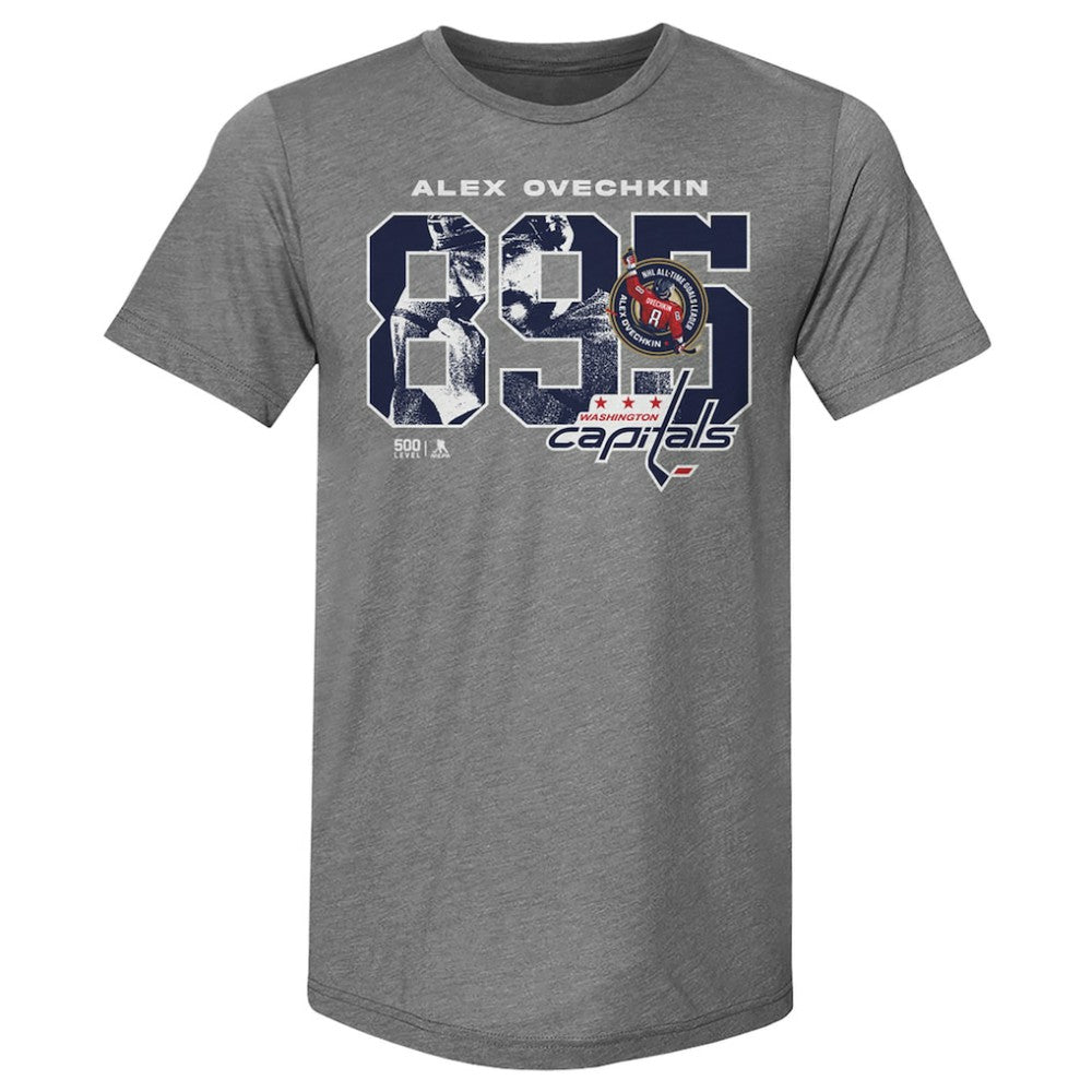 Alexander Ovechkin Washington Capitals 500 Level NHL All-Time Leading Goal Scorer Tri-Blend Overlay T-Shirt On Sale