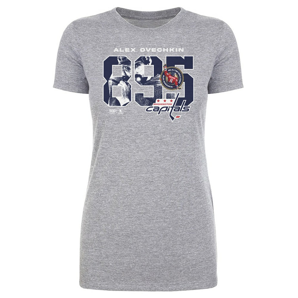 Alexander Ovechkin Washington Capitals 500 Level Women's NHL All-Time Leading Goal Scorer Overlay T-Shirt Online