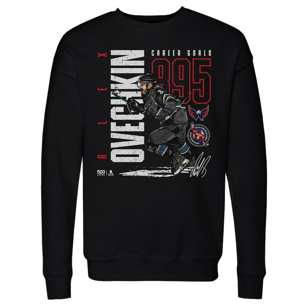 Alexander Ovechkin Washington Capitals 500 Level NHL All-Time Leading Goal Scorer Throwback Pullover Sweatshirt On Sale