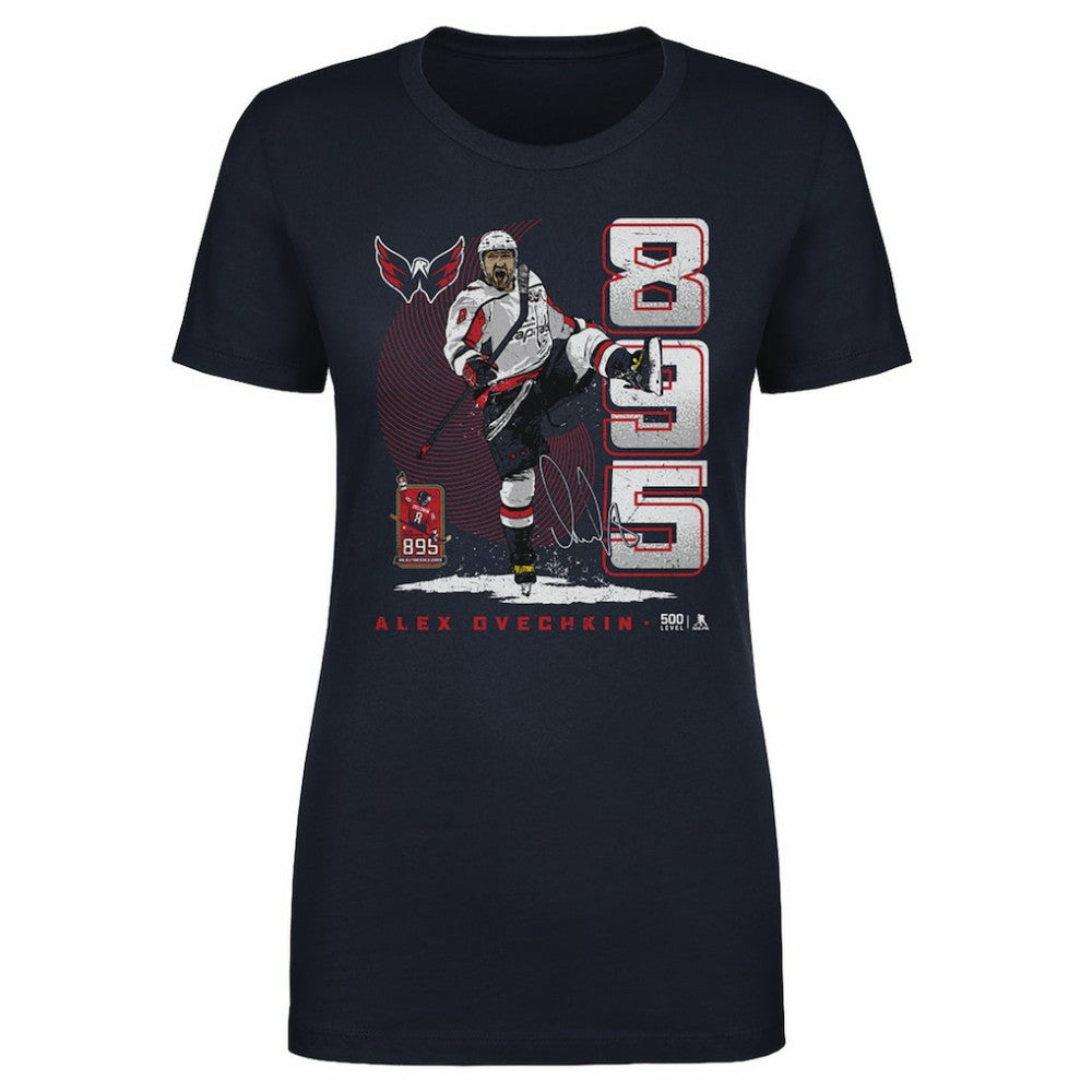 Alexander Ovechkin Washington Capitals 500 Level Women's NHL All-Time Leading Goal Scorer Vertical T-Shirt Online