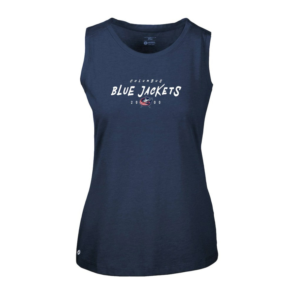 Columbus Blue Jackets Levelwear Women's Macy Scratched Tank Top Outlet