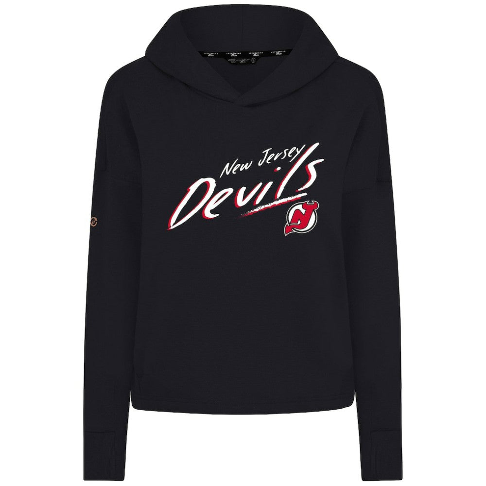New Jersey Devils Levelwear Women's Sweet Sizzle Tri-Blend Cropped Pullover Hoodie On Sale