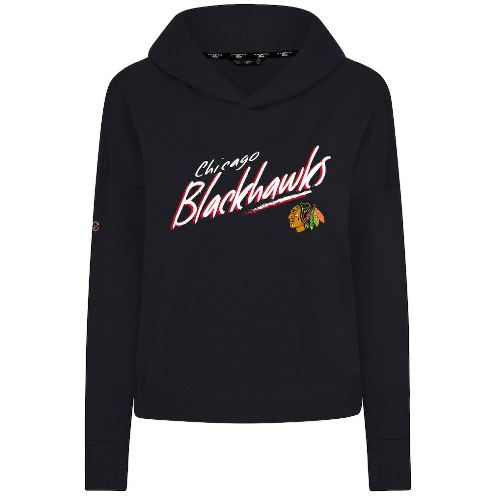 Chicago Blackhawks Levelwear Women's Sweet Sizzle Tri-Blend Cropped Pullover Hoodie On Sale