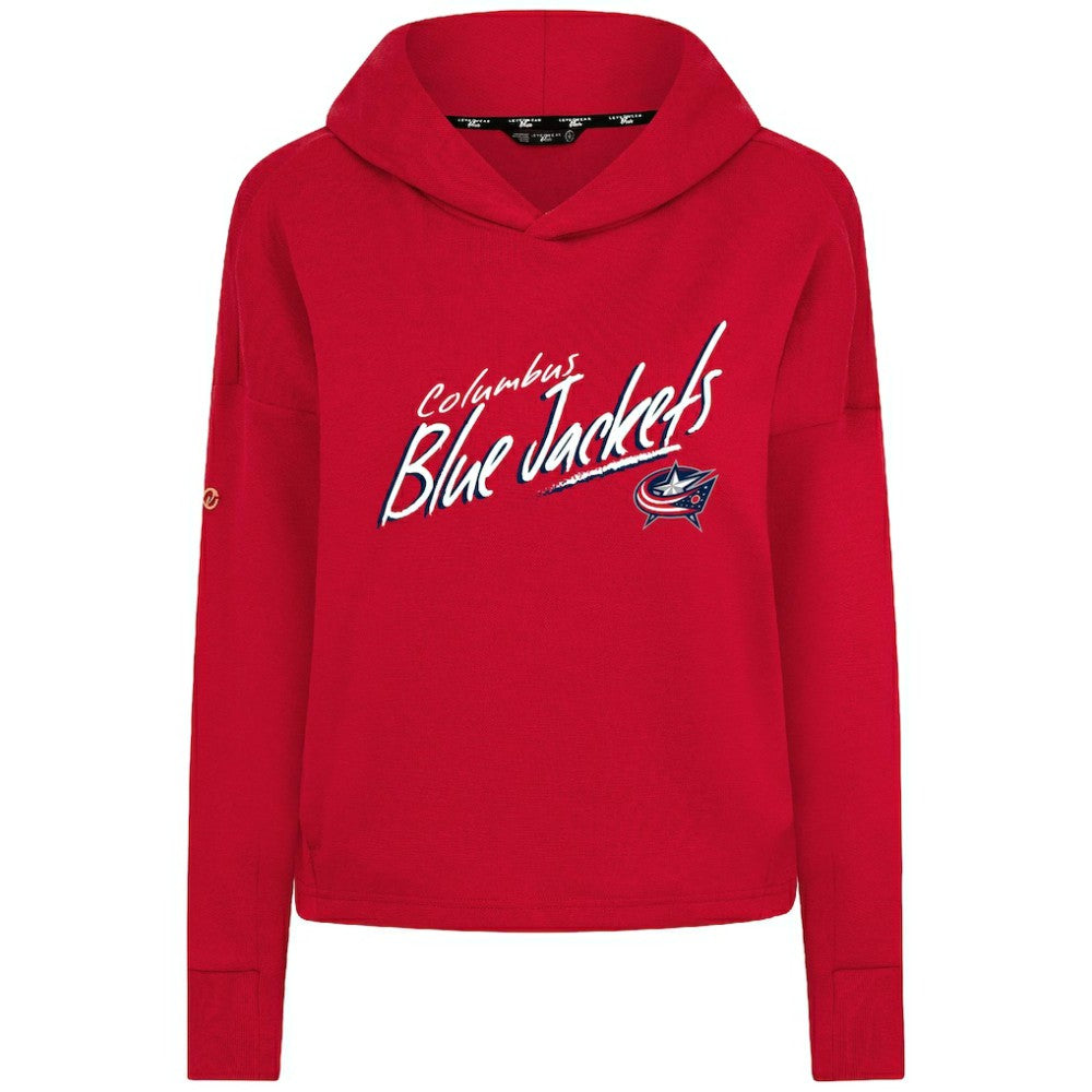Columbus Blue Jackets Levelwear Women's Sweet Sizzle Tri-Blend Cropped Pullover Hoodie Outlet