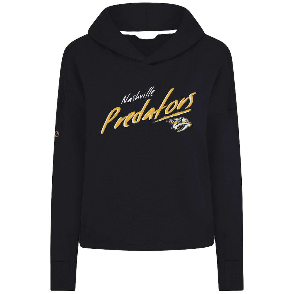 Nashville Predators Levelwear Women's Sweet Sizzle Tri-Blend Cropped Pullover Hoodie Sale