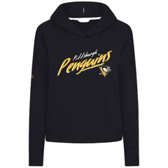 Pittsburgh Penguins Levelwear Women's Sweet Sizzle Tri-Blend Cropped Pullover Hoodie On Sale