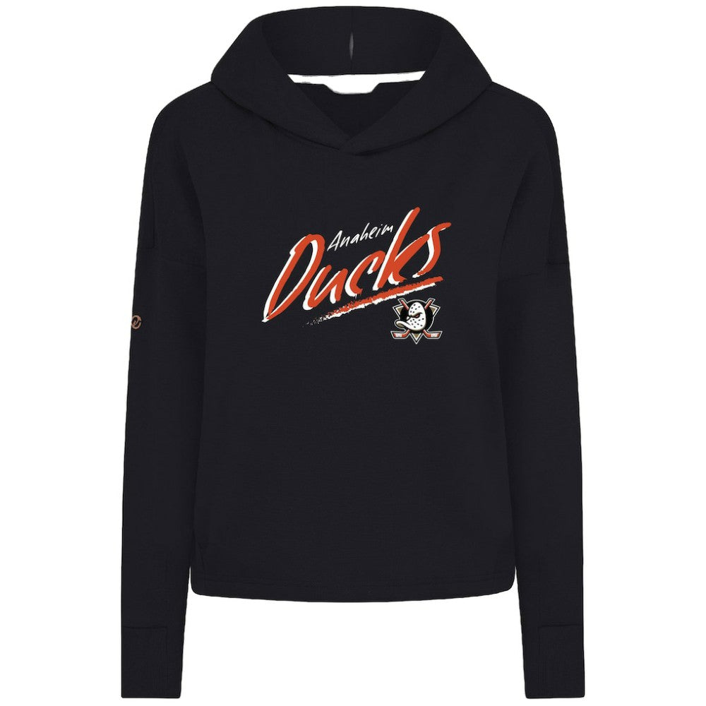 Anaheim Ducks Levelwear Women's Sweet Sizzle Tri-Blend Cropped Pullover Hoodie Sale