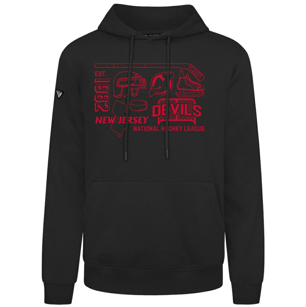 New Jersey Devils Levelwear Podium Campaign Pullover Hoodie On Sale