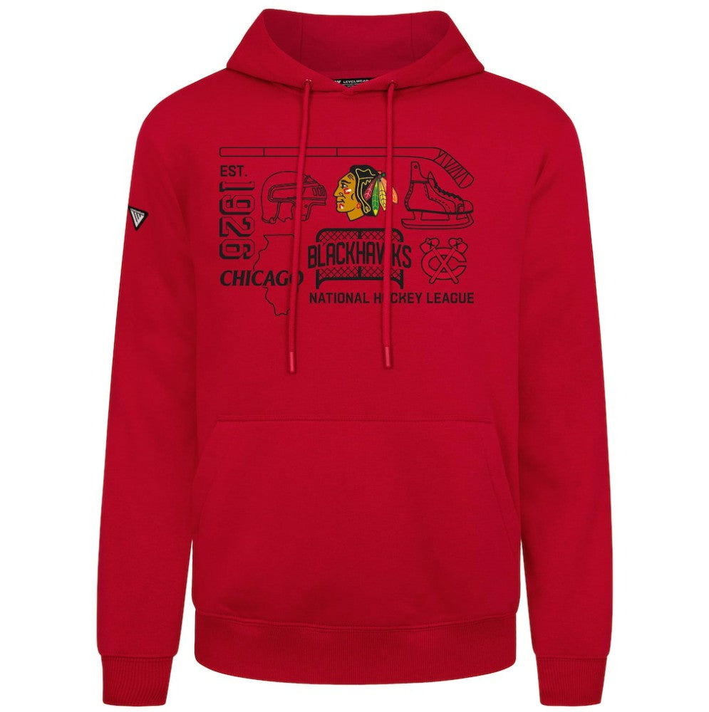 Chicago Blackhawks Levelwear Podium Campaign Pullover Hoodie On Sale