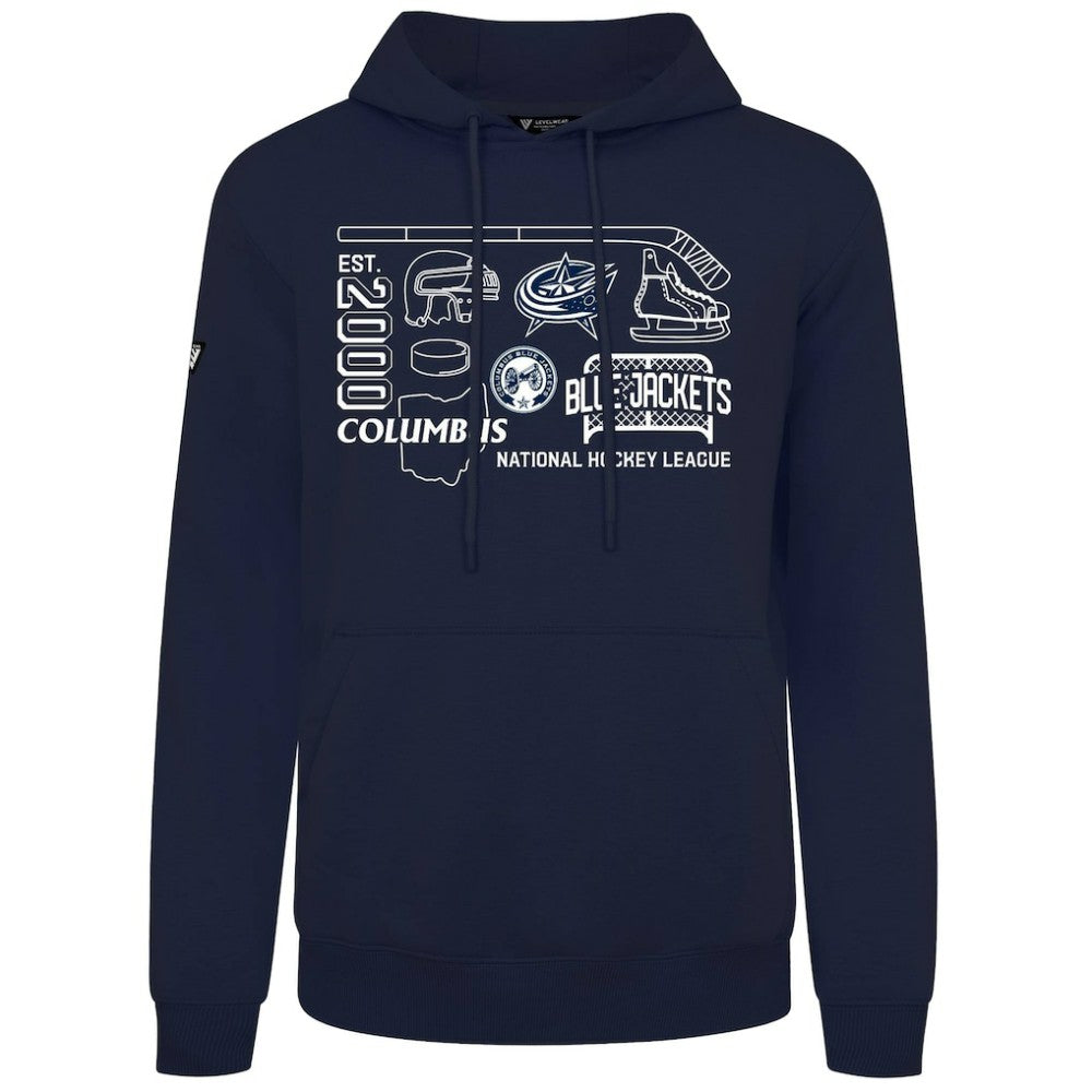 Columbus Blue Jackets Levelwear Podium Campaign Pullover Hoodie Discount