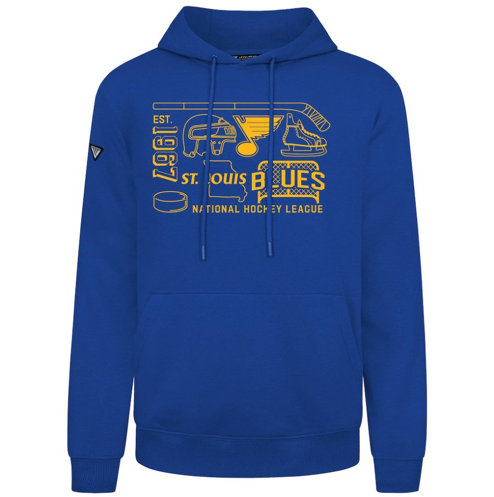 St. Louis Blues Levelwear Podium Campaign Pullover Hoodie On Sale