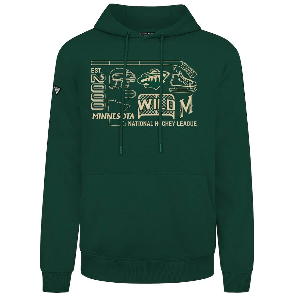 Minnesota Wild Levelwear Podium Campaign Pullover Hoodie On Sale