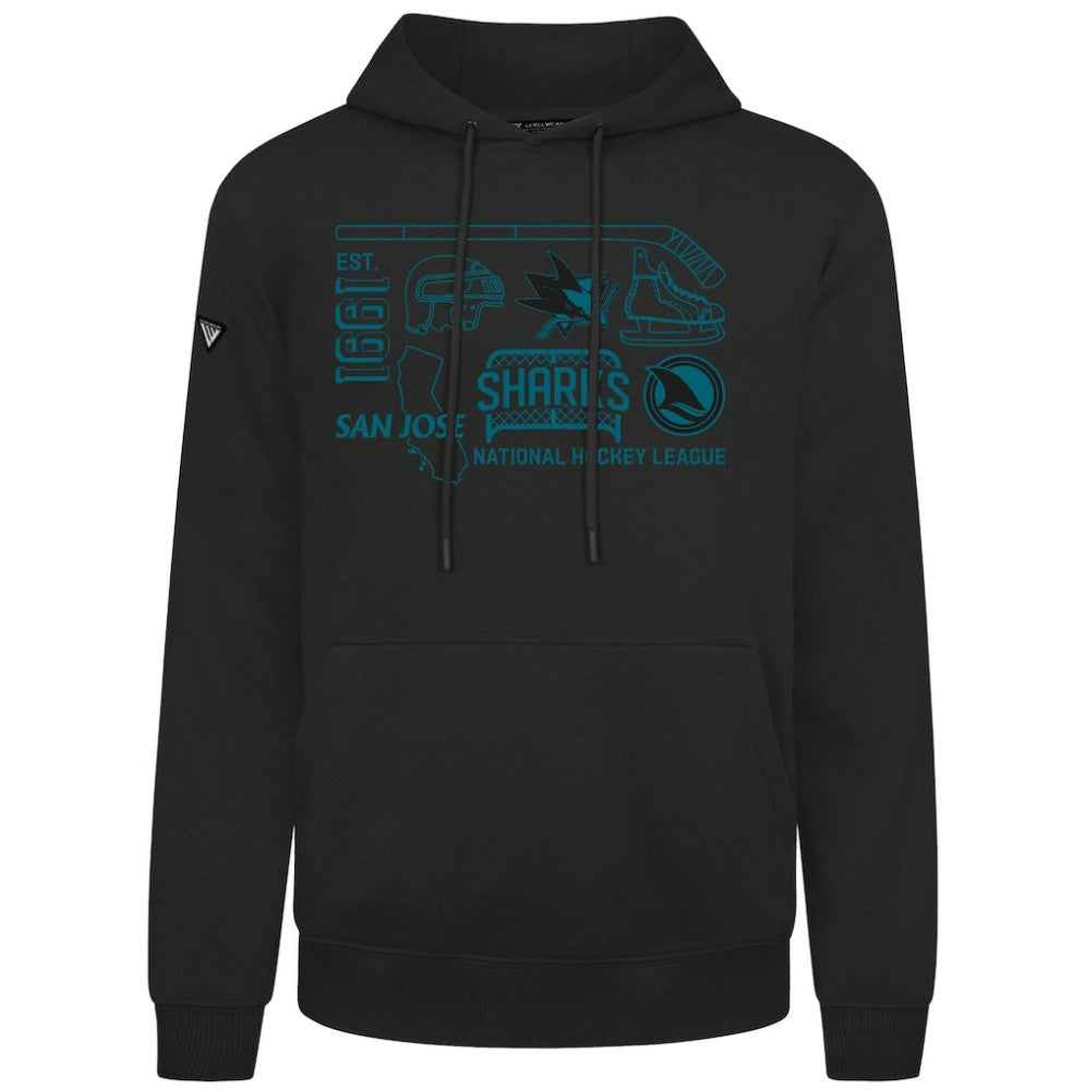 San Jose Sharks Levelwear Podium Campaign Pullover Hoodie Outlet