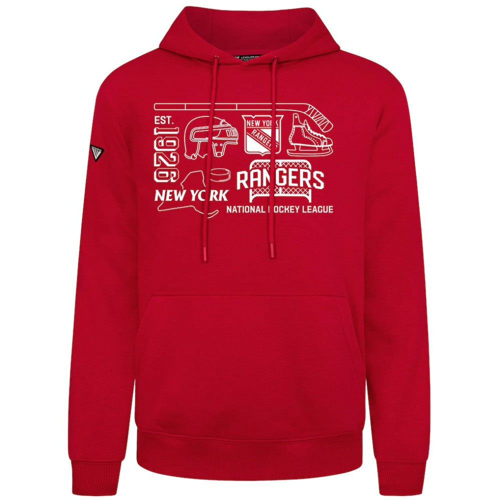 New York Rangers Levelwear Podium Campaign Pullover Hoodie Sale